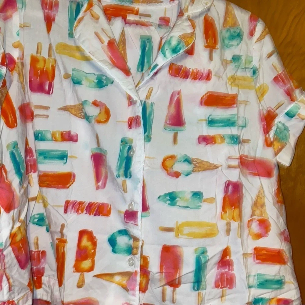 Kate spade New York flavor of the month ice cream popsicle cropped pajamas M pjs